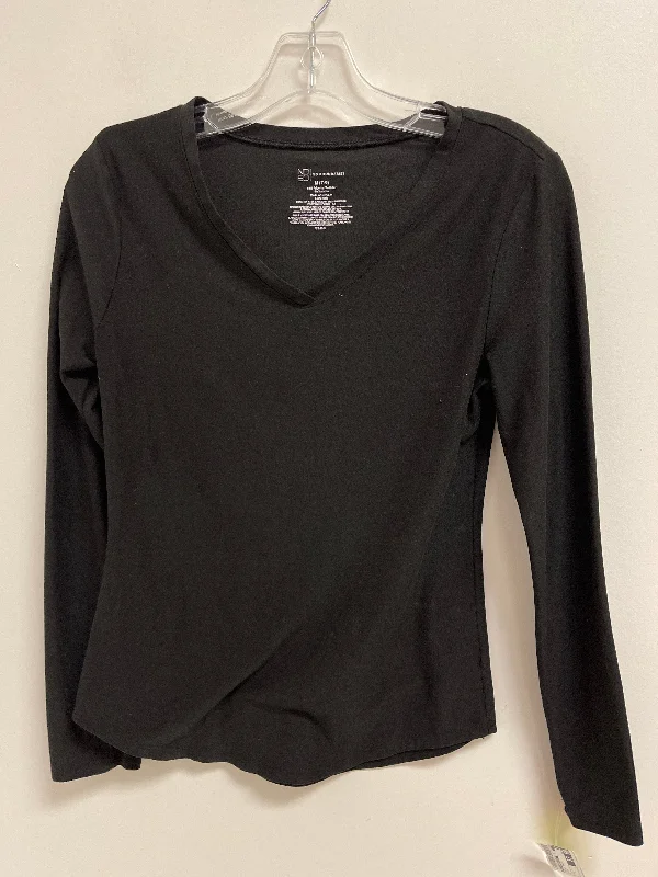 Top Long Sleeve Basic By No Boundaries In Black, Size: M