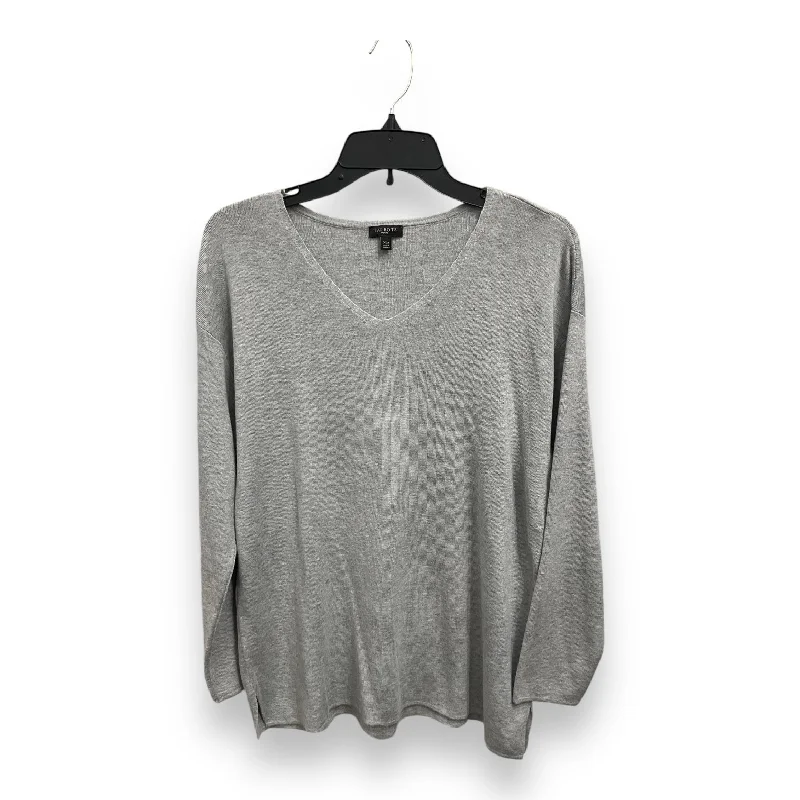 Top Long Sleeve Basic By Talbots In Grey, Size: Xl