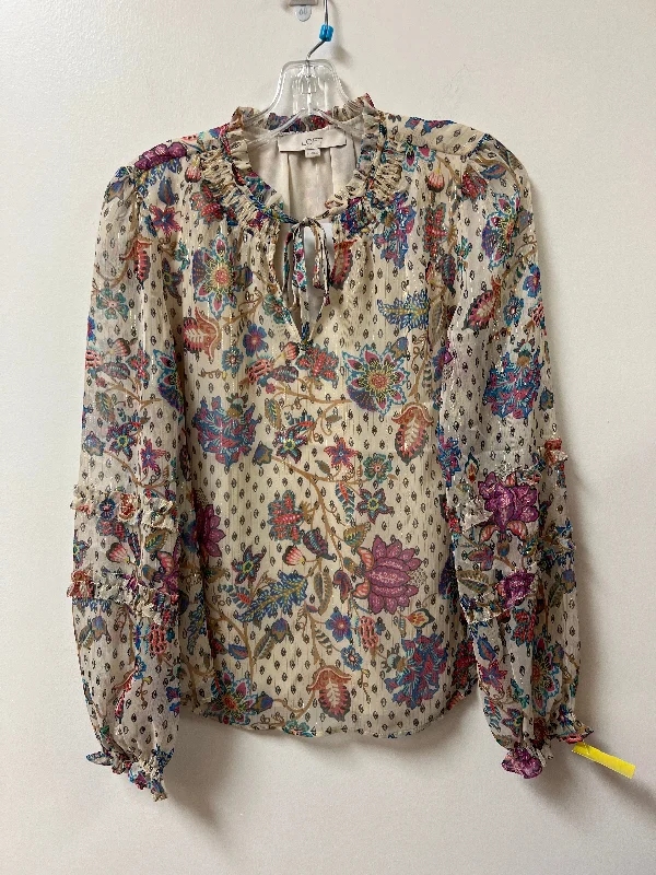 Top Long Sleeve By Loft In Floral Print, Size: S