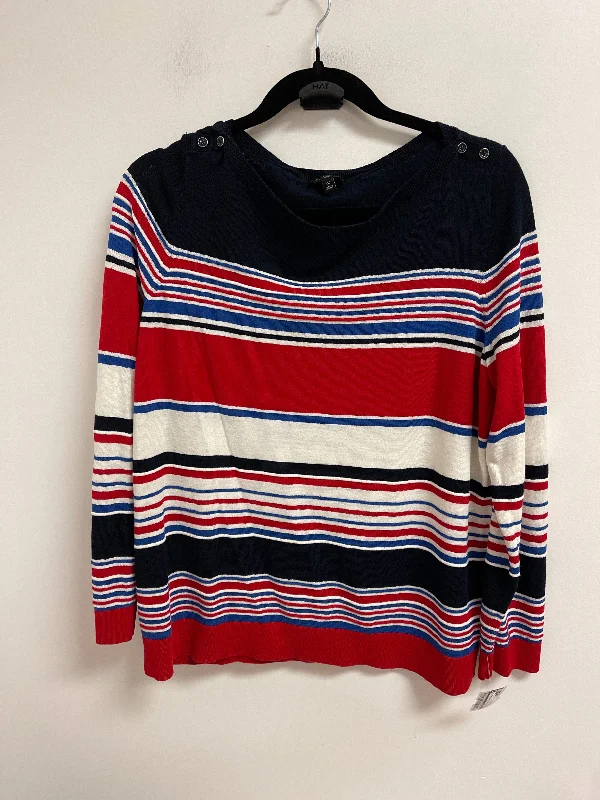 Top Long Sleeve By Talbots In Blue & Red & White, Size: 1x