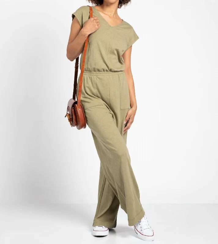 Ashley Jumpsuit In Olive Grove