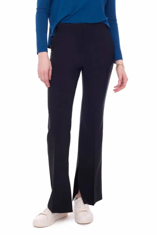 Isabelle Palermo Trouser With Slit In Black