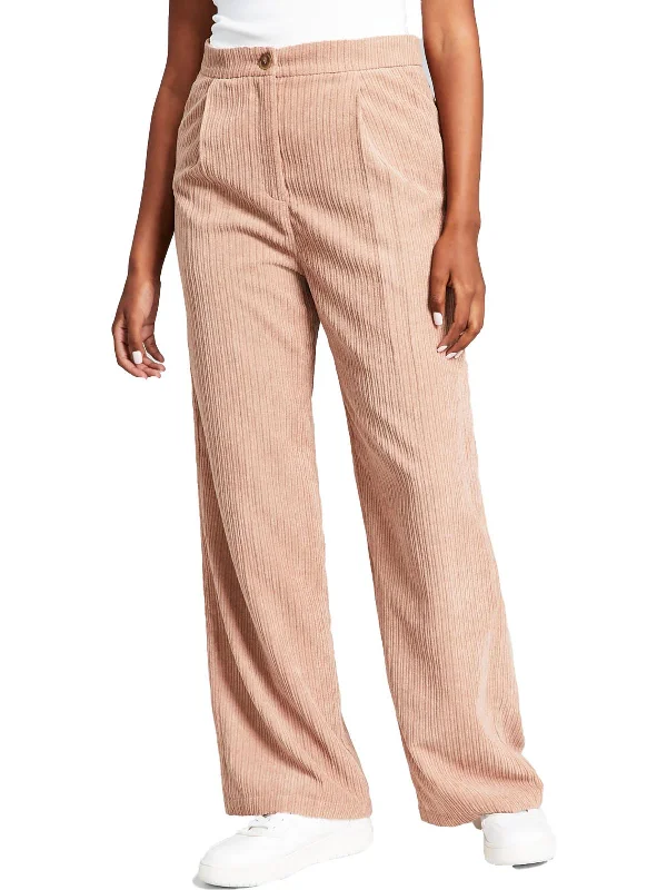 Womens Ribbed Corduroy Wide Leg Pants