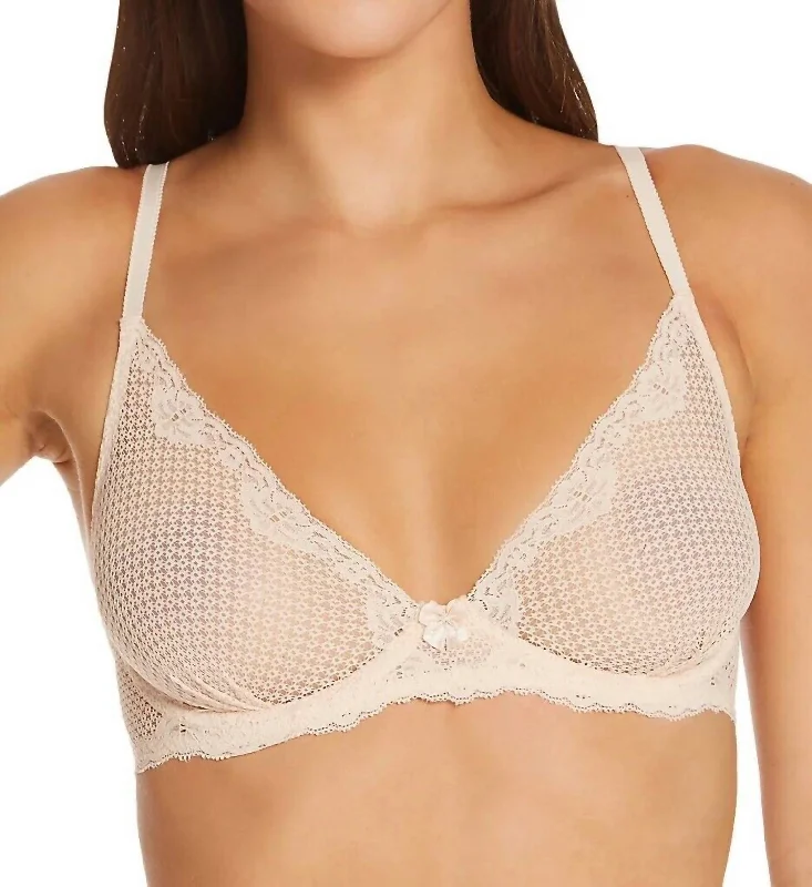 Alice Lace Plunge Bra In Beige