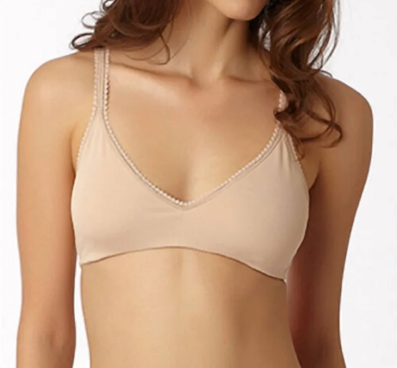 Cabana Cotton Bralette In Champagne