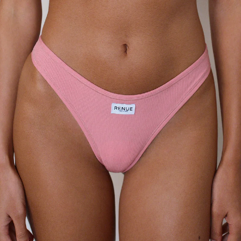 Tencel Ribbed Thong - Dusty Pink