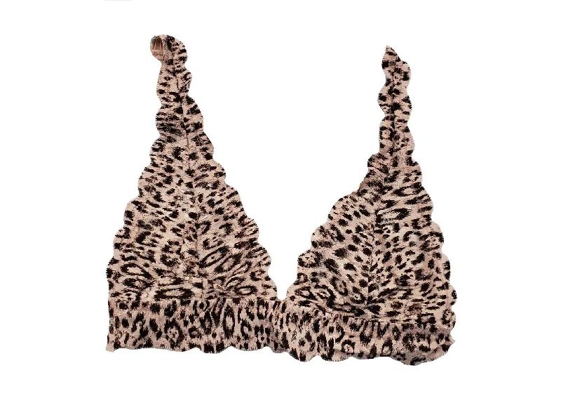 Women's Never Say Never Printed Triangle Bralette In Mandorla Uno/animal