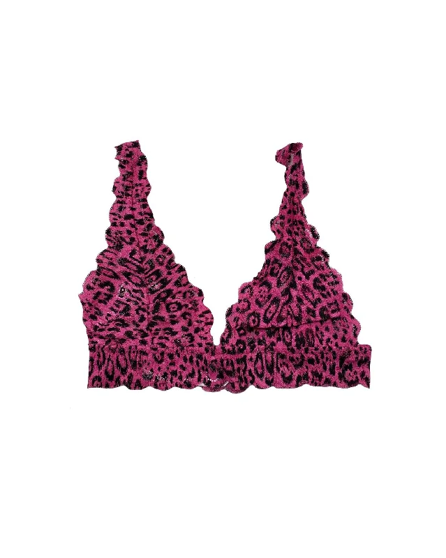 Women's Never Say Never Printed Triangle Bralette In Victorian Pink/ Animal