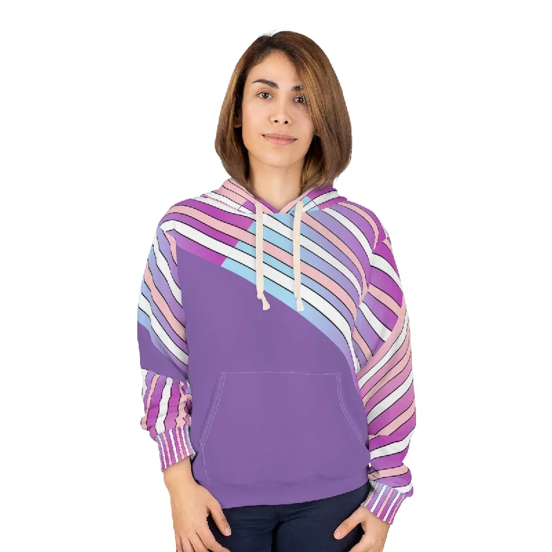 AOP Unisex Pullover Hoodie LILAC IN STRIPES