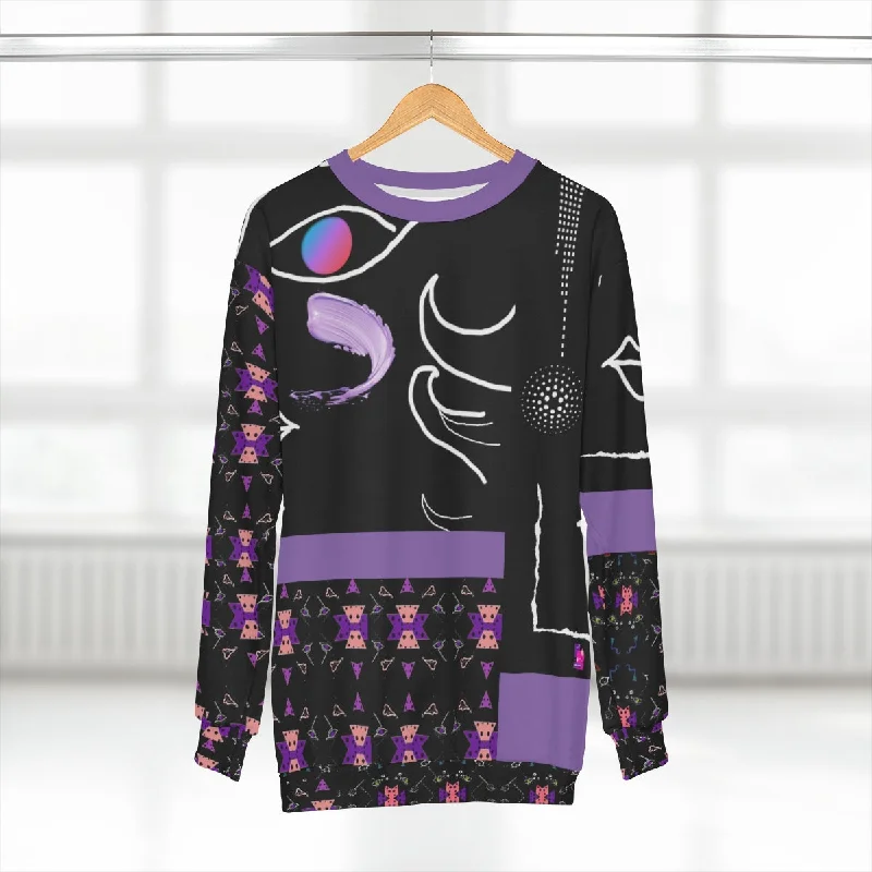 AOP Unisex Sweatshirt FACE DOODLES VIOLET