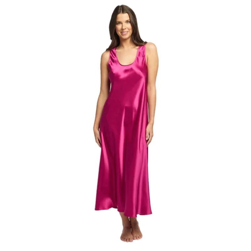 Love and Lustre Mono Silk Long Nightie Cerise