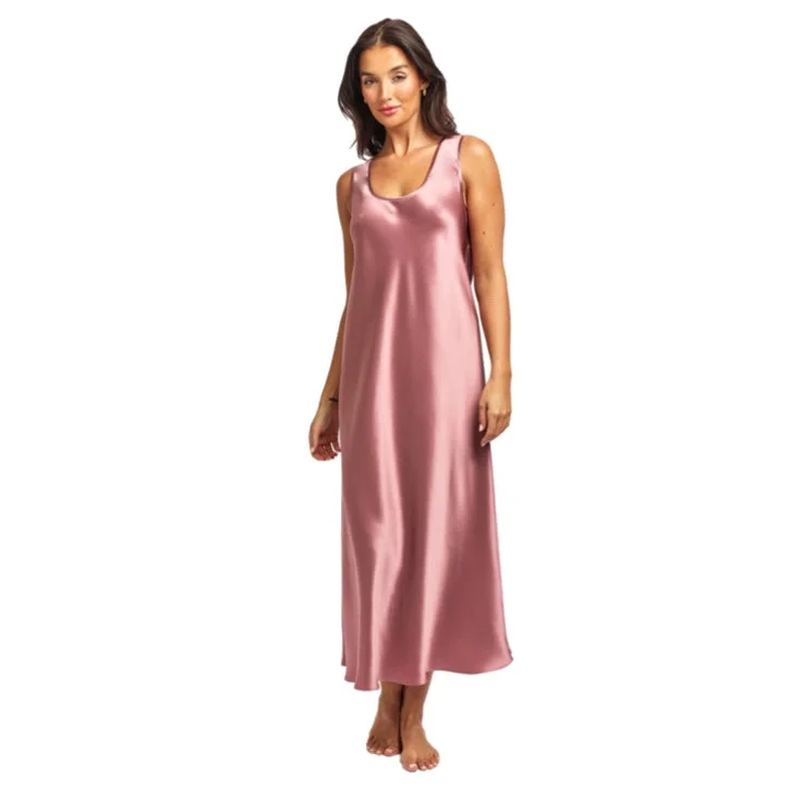 Love and Lustre Mono Silk Long Nightie Mulberry