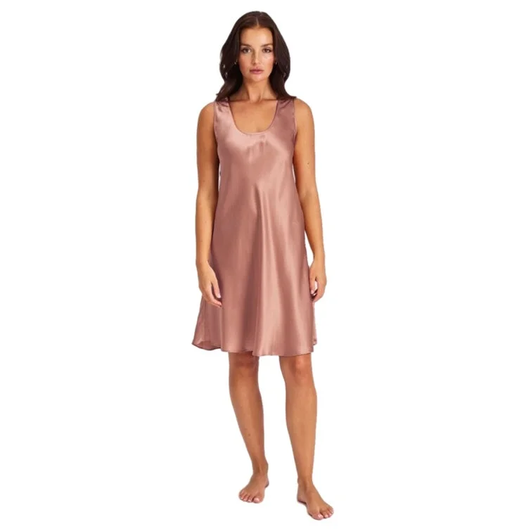 Love and Lustre Mono Silk Short Nightie Dusk Pink